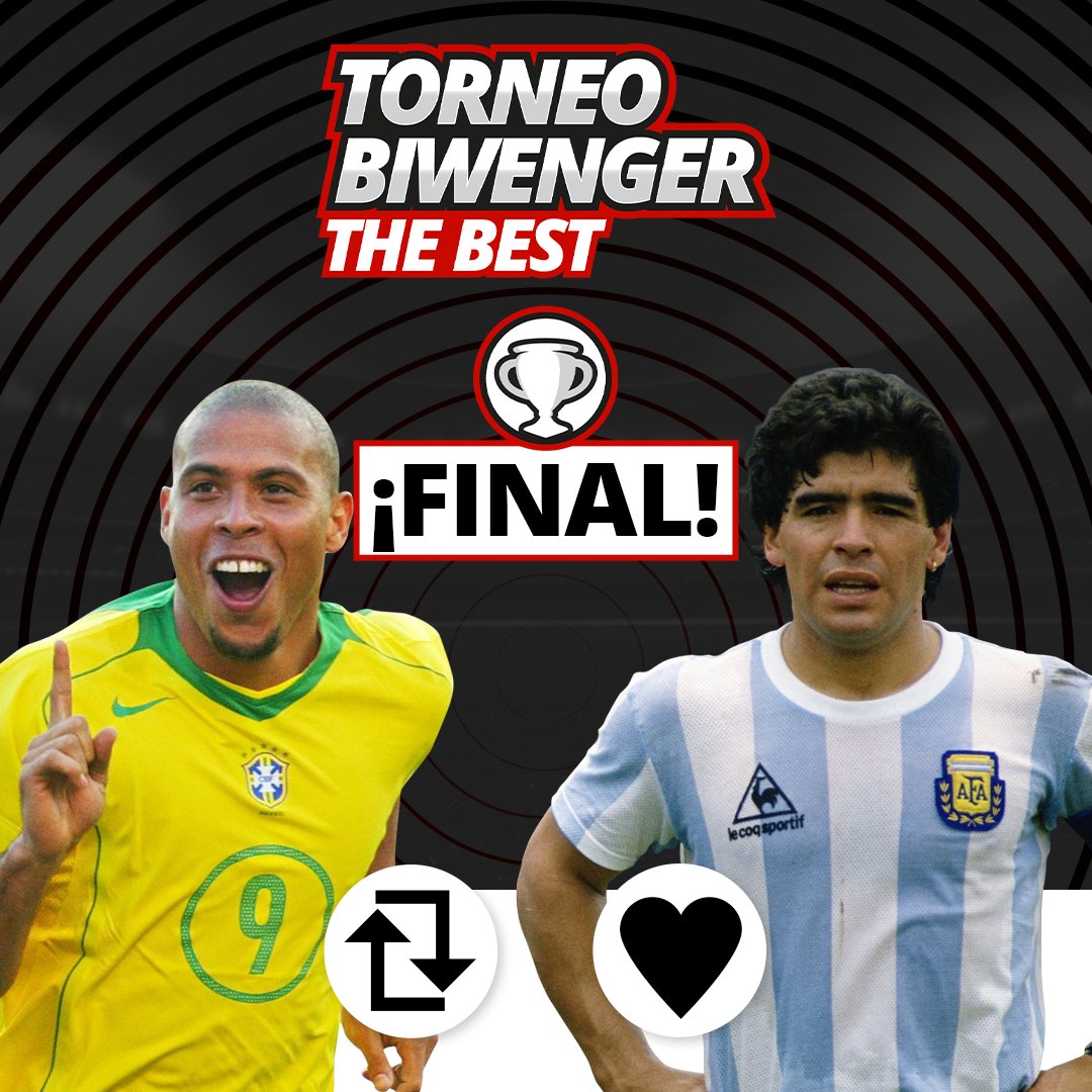 biwenger's tweet photo. 🏆 ¡Final Torneo Biwenger The Best! 

⚽️ En su máximo nivel... ¿Quién ganaría en un enfrentamiento 1⃣🆚1⃣? 

🔃 Ronaldo Nazário

❤ Diego Armando Maradona

📲 El ganador saldrá sumando los votos de nuestras 3 RRSS https://t.co/ztpauKC3eR