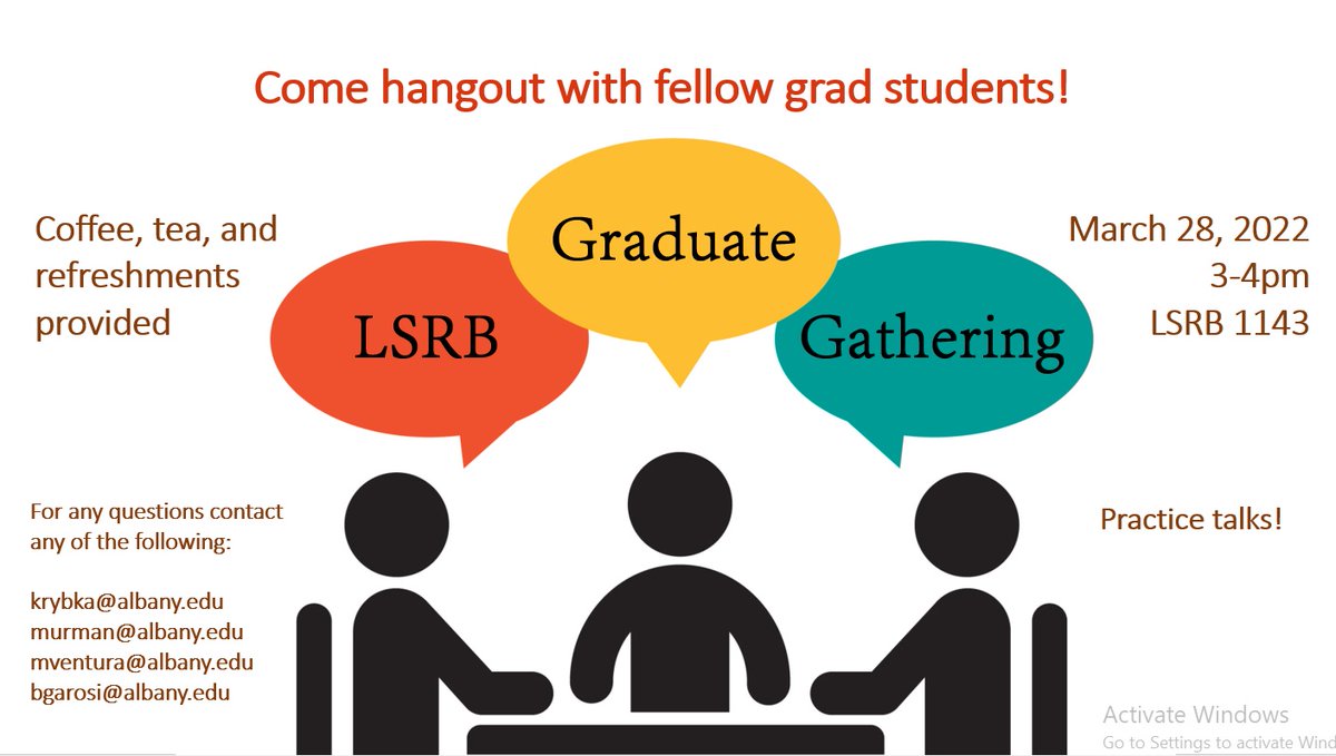 Join us 𝗧𝗢𝗗𝗔𝗬 at the LSRB Graduate Gathering for an opportunity to hangout with fellow grad students!
☕️Coffee☕️ and refreshments included!
