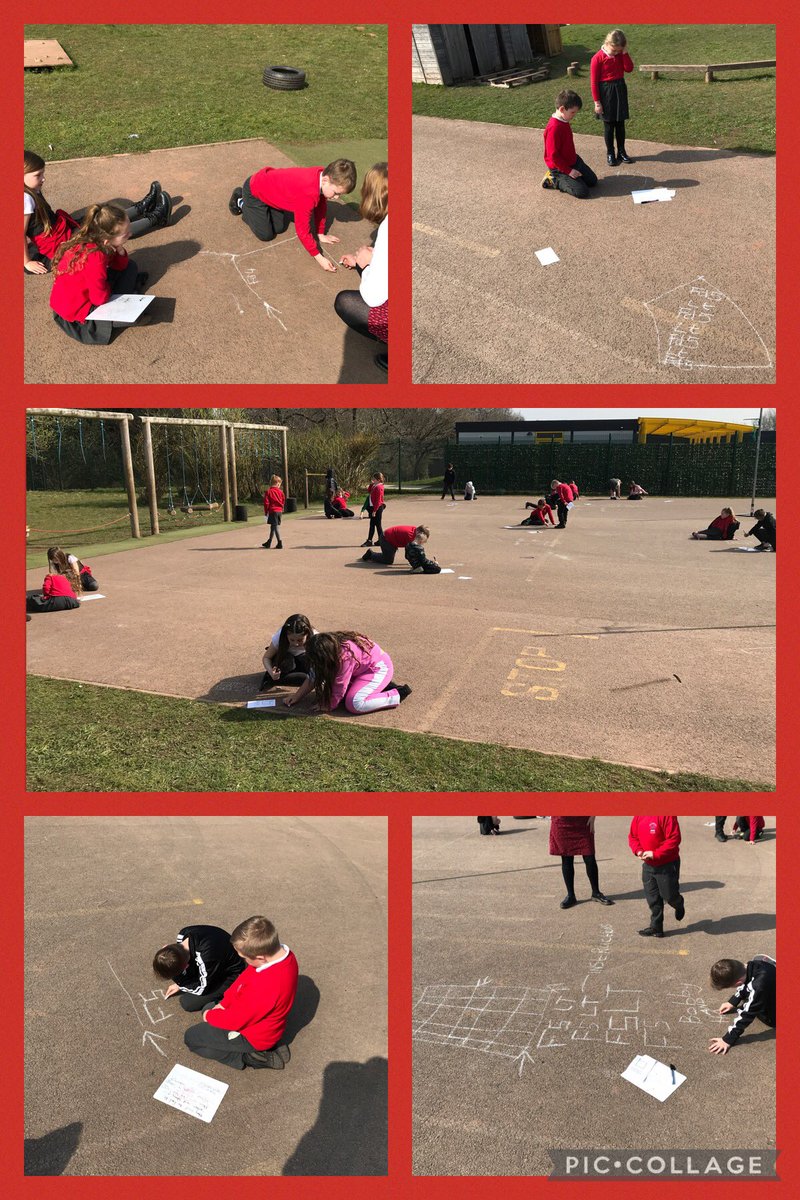 Dosbarth Elm practising writing algorithms in the sun. Forward, right turn! <a href="/MillbrookP/">Millbrook Primary</a> #nationaloutdoorweek