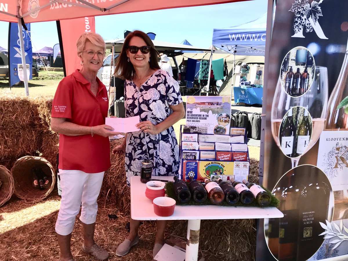 SwartlandT's tweet photo. Congratulations Liesl Oosthuizen from Bloubergstrand  winning an adventure for 4 ⁦⁦⁦@Bergriviertour⁩ #Swartland #kykNetekspo https://t.co/kUqHRJyyTX