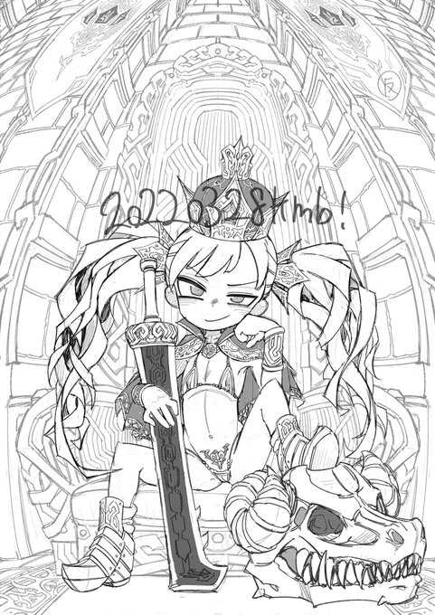 オリ絵WIP
(下描き完成した) 