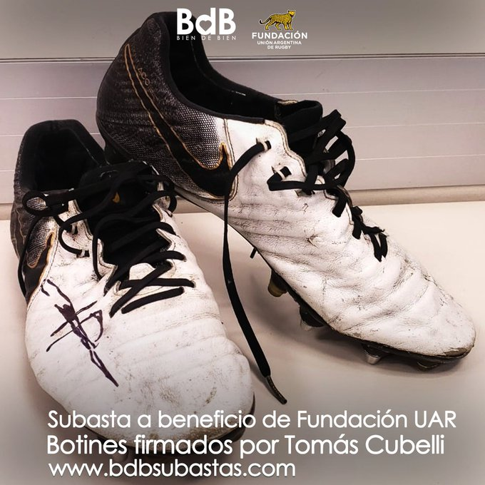BdBSubastas's tweet photo. 🏉¡Todavía podés participar por los botines firmados por @tcubelli89! Todo lo recaudado será destinado a @FundacionUAR! Tenés tiempo hasta el 30 de marzo.

Hacé tu puja acá 👉🏽https://t.co/E6RHtUnSmW https://t.co/yxTrZV7GBg