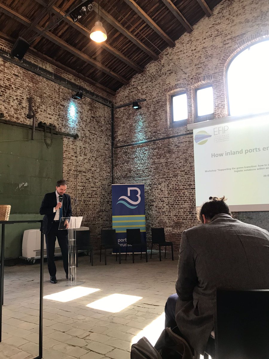 Speaking today @PortdeBruxelles on how inland ports and inland shipping are supporting and enabling the green transition. We see these changes in our ports but there is still a long way to go. But this can only be done when the port can work with local government and businesses.