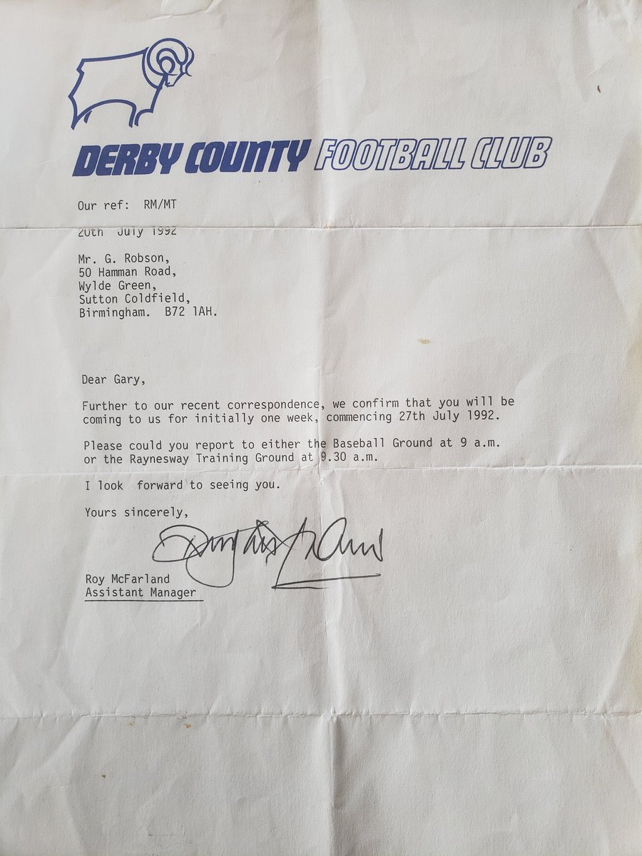 robsoncrew1's tweet photo. Weeks trial at Derby..fantastic experience playing with some amazing players. I played right midfield gainst Shefield United reserves and we beat them...go the Rams. @dcfc_live @dcfcofficial #roymcfarland #arthurcox https://t.co/2Q3EB7tKlp