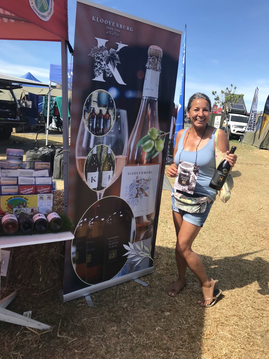 SwartlandT's tweet photo. Congratulations Manuela Stein from Cape Town winning a bottle of Kloovenburg Shiraz @KykNETEkspo #Swartland https://t.co/w3Kxy5urVV