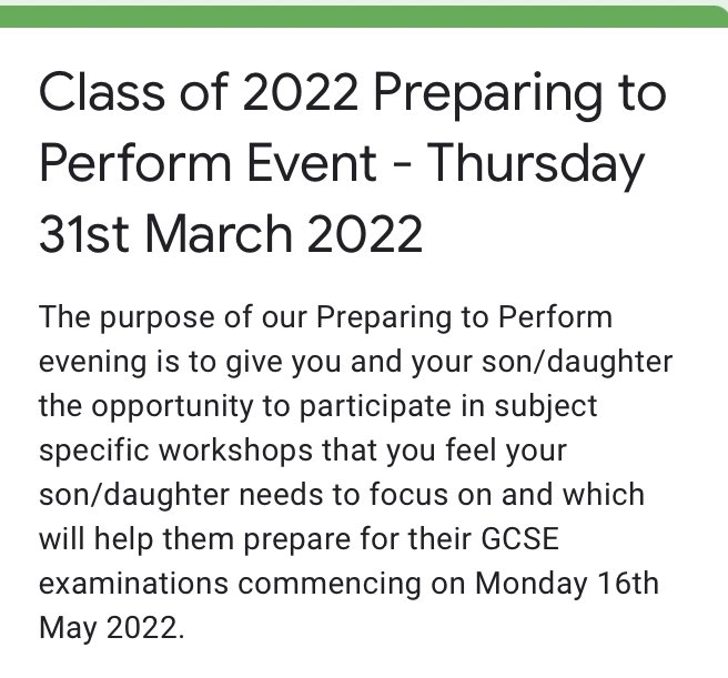 IMPORTANT NOTICE- Preparing to Perform Event - Year 11 parents please read✅ Please sign up via the school website