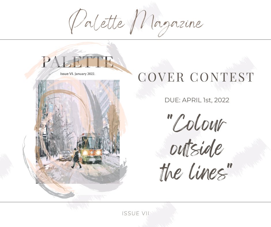 TLDR; Cover Contest for Palette Issue VI due April 1st!! 😍 The selected winner will get a $50 gift card to a retailer of choice. 
Submit to have your artwork be the cover of our next Issue: forms.gle/T63dkveNjinKQX…