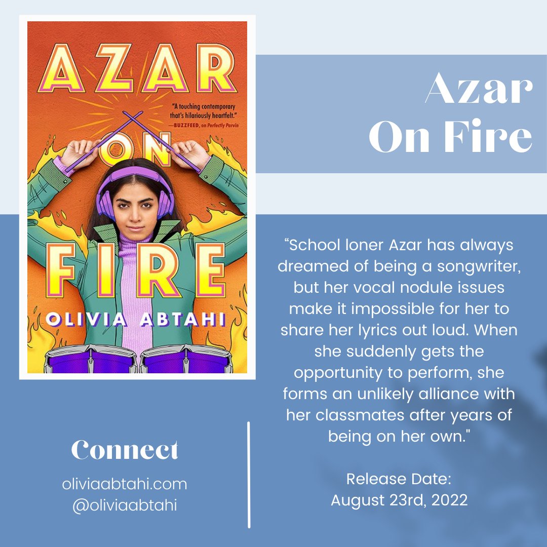 Our next Local Author Panelist: Olivia Abtahi (IG: @oliviaabtahi), author of Perfectly Parvin and Azar on Fire (to be released later this year). Swipe through to learn about Olivia and her novels! See you all April 9th :)
.
#oliviaabtahi #YA #YAnovel #ctlc2022