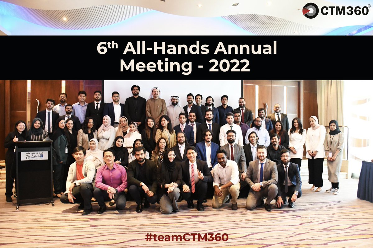 teamCTM360's tweet photo. Congratulations to @teamCTM360 on a successful 6th All-Hands Annual Meeting - 2022.
#annualmeeting #annualconference #teamcollaboration #teamevent #Bahrain https://t.co/PF8bA6Lt0G