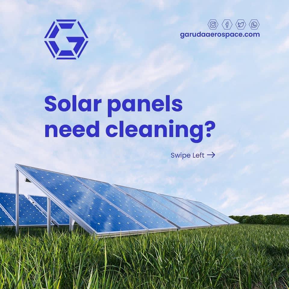 garuda_india's tweet photo. #Drone as a Solution is reinventing solar panel maintenance. Now reduce cleaning costs, increase efficiency and much more with all under your control. Let the drone do the work! https://t.co/kiM2onH9HT