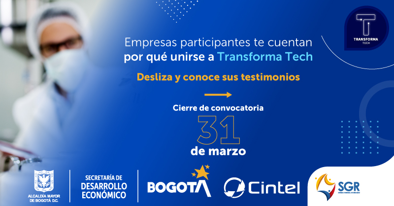 AcopiBtaCund's tweet photo. 🤑 Empresarios que iniciaron la ruta de aceleración en #TransformaciónDigital te cuentan la experiencia de hacer parte de #TransformaTech.
Postúlate antes del 31 de marzo: https://t.co/oBbABLrH6m https://t.co/WBKmzXkC8E