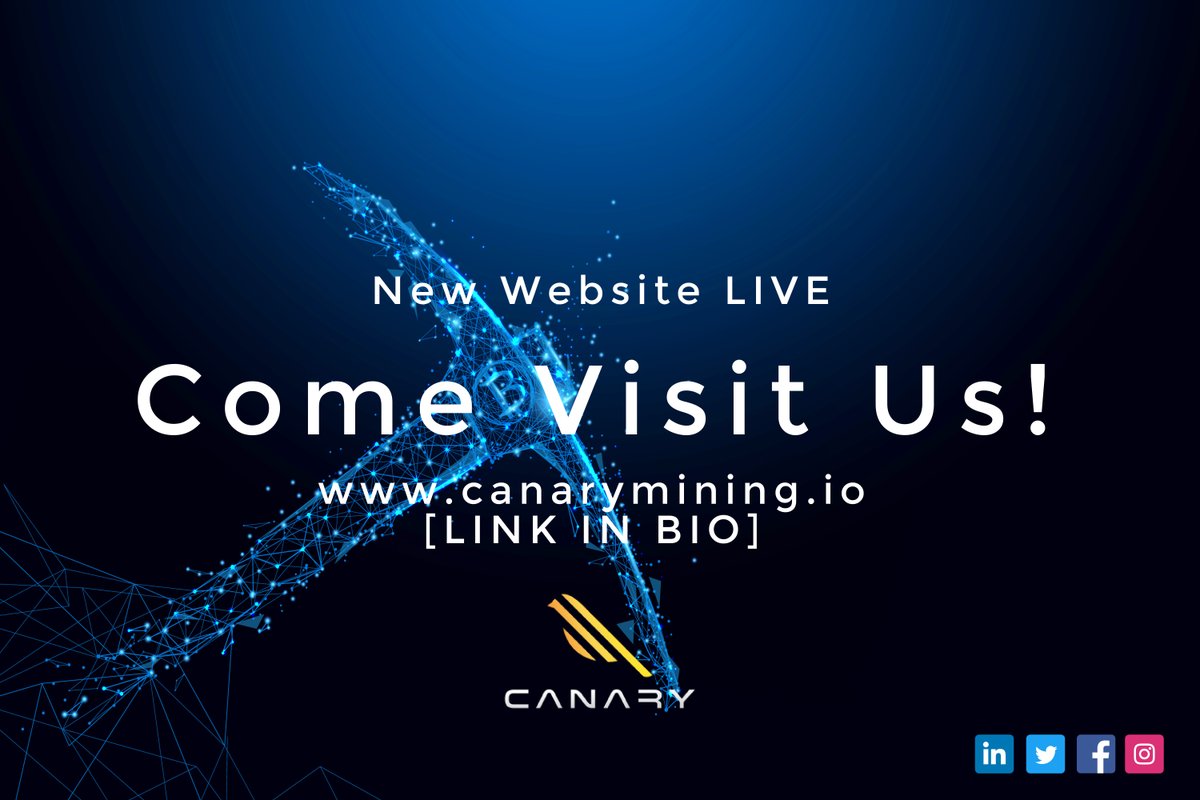 CanaryMiningInc's tweet photo. Canary Mining Inc. | New Website LIVE | https://t.co/Hb3bBXru26
--
We mine for digital assets.
--
#btc #bitcoin #cryptocurrency #crypto #canarymining https://t.co/CiGzUdxdYu