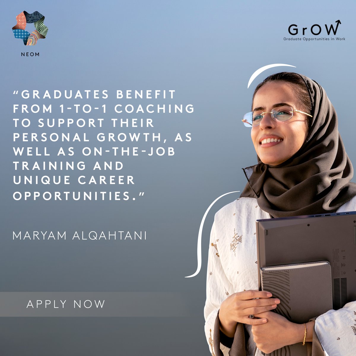 NEOM's tweet photo. Help shape the future of NEOM, accelerate your career and learn from the best talent on Earth – with our GrOW graduate program 📝

Apply now: https://t.co/ytRkbpTcIo

#GrOWandCHANGE #NEOM https://t.co/WYN8e7XfdT
