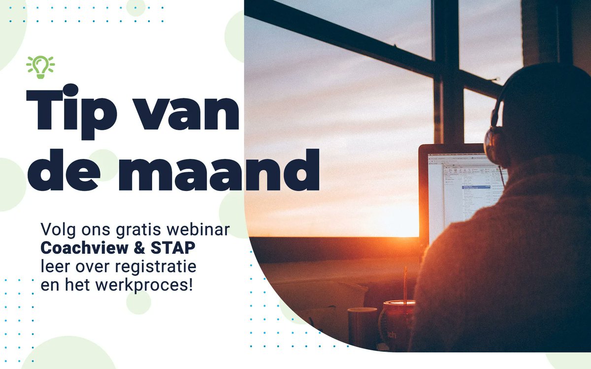 Coachview_net's tweet photo. ⚡️DONDERDAG IS HET ZO VER: Webinar Coachview en STAP ⚡️
Kom alles te weten over Coachview en STAP in ons Webinar. We bespreken de inrichting in Coachview t.b.v. het STAP register en werkproces.
Lees hier meer of schrijf je direct in!
https://t.co/z9iA4VdAX8 https://t.co/3hfB9u2WAU