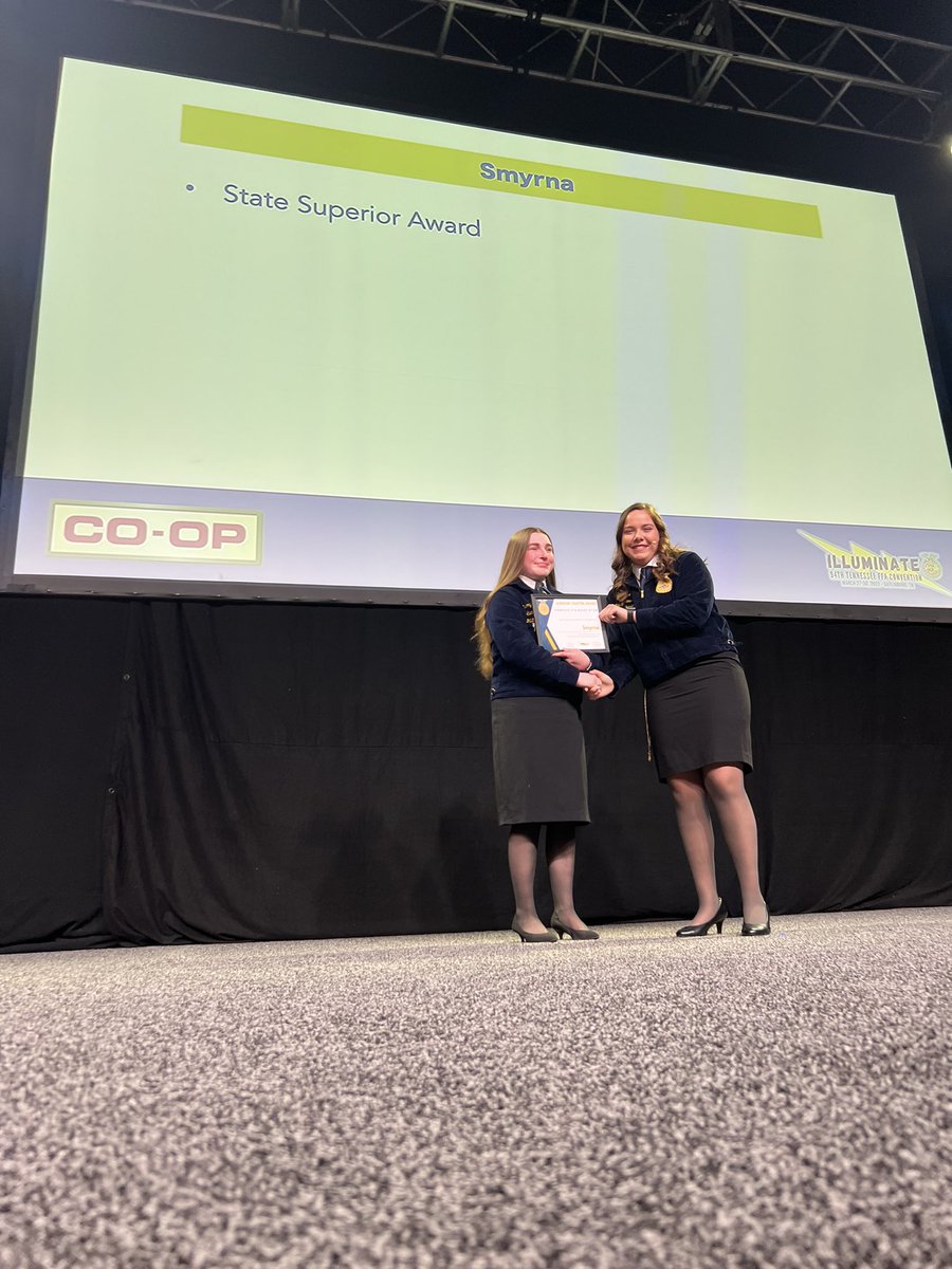 SHS_FFA's tweet photo. Smyrna FFA received the State Superior Chapter Award today at State Convention #OnlyOneSHS @SmyrnaBulldog @SHS_CTE @RuCoCTE https://t.co/n6ETmDkg5f