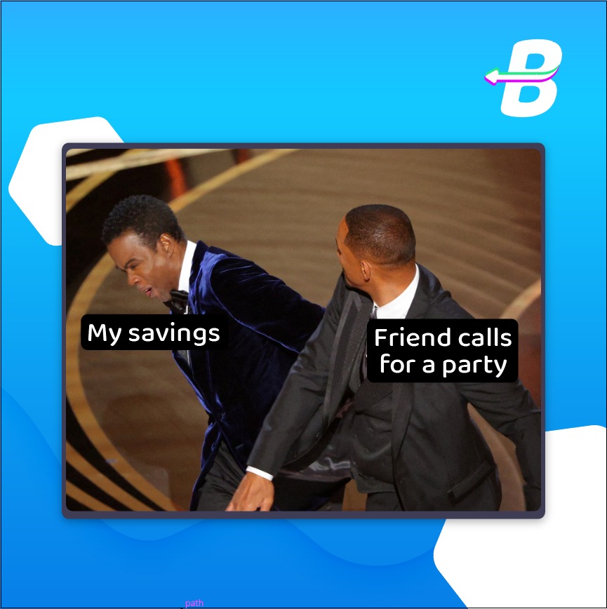 Borrowsmart_app's tweet photo. You can take a hit and survive but your savings can't. 

Be smart and #borrowsmart. Download the app now: https://t.co/ZgdOz5wwVK

 #Oscars #Oscars2022 #willsmithchrisrock #Trending #Viral https://t.co/VARDtJ023v