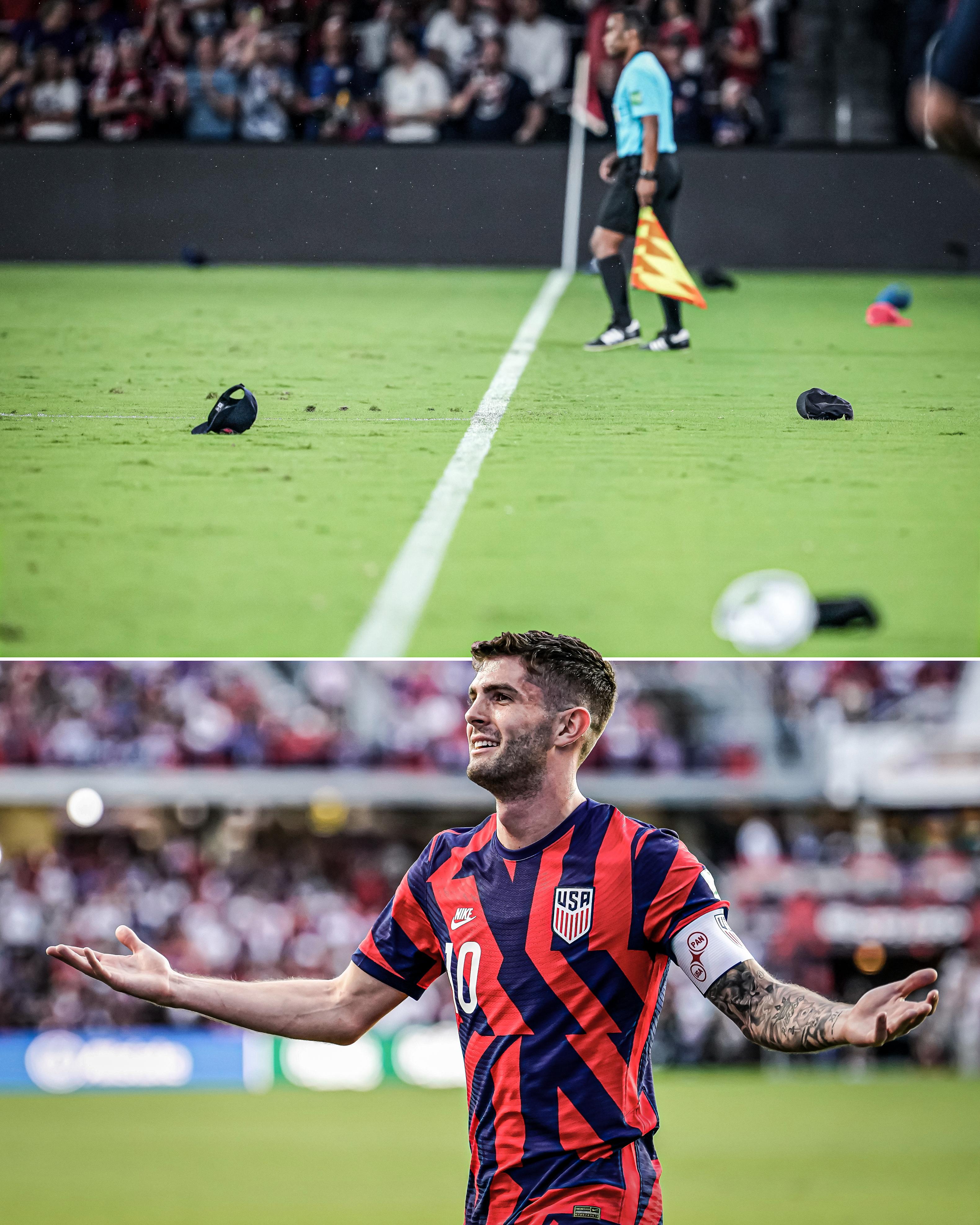 ESPN FC on Twitter "USMNT fans threw their hats onto the pitch after