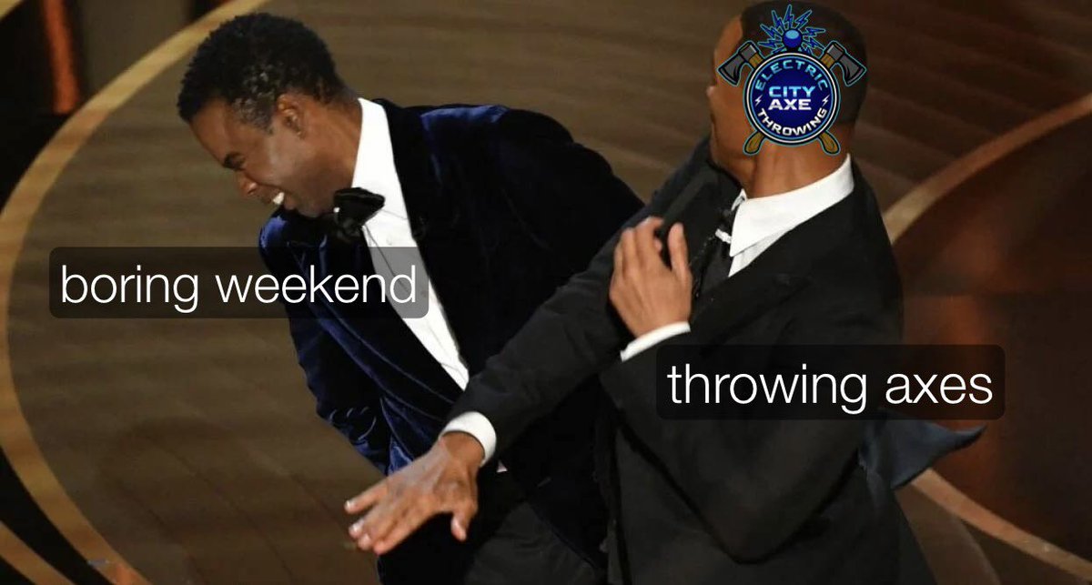 ecaxethrowing's tweet image. Axe throwing beats the hell out of doing anything else this weekend.  Except maybe watching the #Oscars