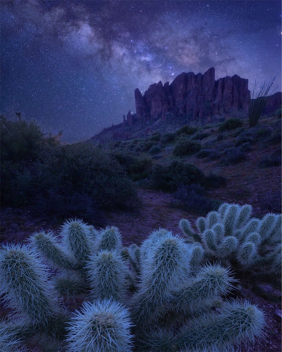 GM! Superstition Mountains looking mighty fine under some fresh milk 🥛