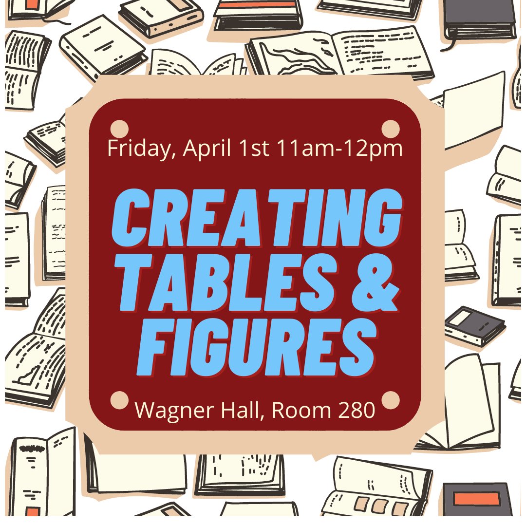 ouwrites's tweet image. These workshops (3/29 via Zoom and 4/1 in person) will talk about how to create tables and figures to use in your writing. We’ll look at different kinds of tables and figures, and what these constructions can do for your papers.