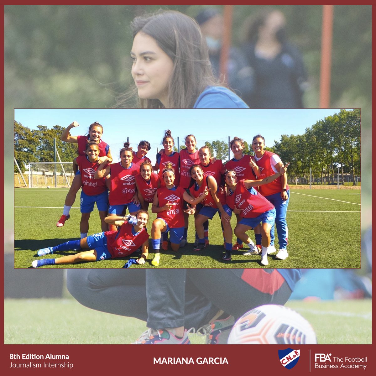 TheFBA's tweet photo. #MyInternshipAt…@Nacional 🇺🇾 with 8️⃣th Edition Alumna,@marianamgm209 🇧🇴.

Read about Mariana's Internship experience ➡️ https://t.co/H4SLVklLca

#LetsBuildTheFutureofFootballTogether #TheFBA #ClubNacional #Nacional #Internship #CopaLibertadores #WomeninFootball https://t.co/dMRs60v16V
