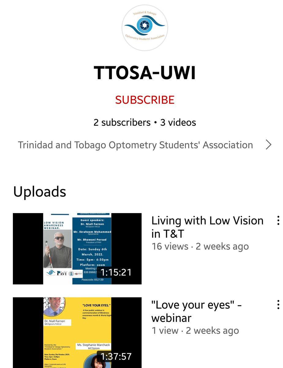 TTOSA_'s tweet photo. The TTOSA is now on YouTube! Subscribe to us today for educational webinars hosted by the TTOSA, or other YouTube videos about optometry. 🌼 

https://t.co/sygcZYZmIE https://t.co/IbqqaCcyST
