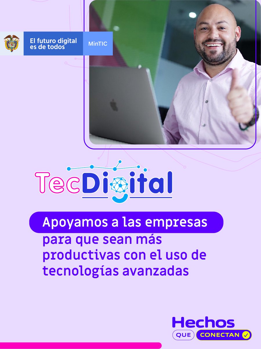 Ministerio_TIC's tweet photo. Las tecnologías avanzadas son clave para el crecimiento de las empresas. Por eso, con #TECdigital atendimos a 1.276 compañías para que se transformen digitalmente con tecnologías de la #4RI.
#LogrosEconomíaDigital2021 #EsConHechos
https://t.co/strxSJddzG https://t.co/LifItgXpq7