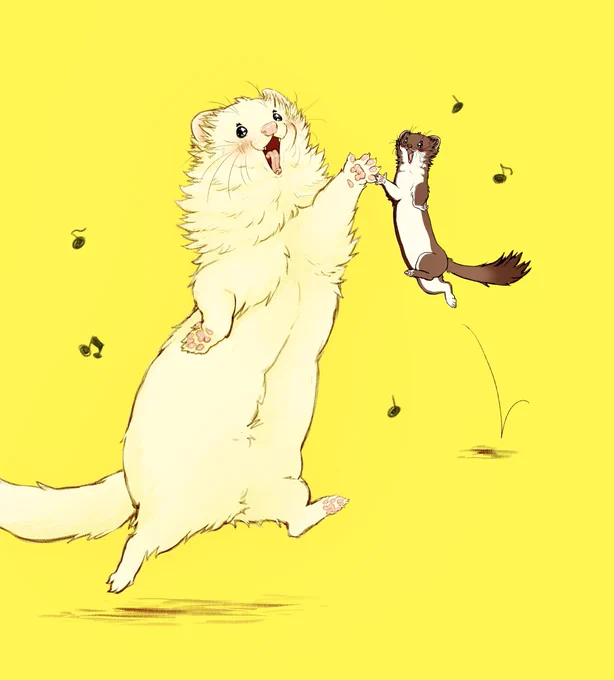 🍤🐹Requested Ferret Doodle 🐹🍤
"Ferret and weasel doing a war dance off" 