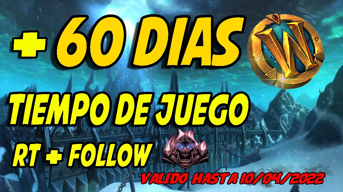 StormAlvaro's tweet photo. 🔥SORTEO DE LOCOS PARA WOW🔥

¿Eres un poco ratita y no tienes el WOW pagado? 🐀 
¡SIN PROBLEMA! CONSIGUE 60 DÍAS DE TIEMPO DE JUEGO y a reventar TBC , Retail o a preparar WOTLK que está a la vuelta de la esquina! 

📍Sígueme @StormAlvaro 

📍RT al Tweet

🌍Mundial🌍 https://t.co/0WnUh6Nt9b