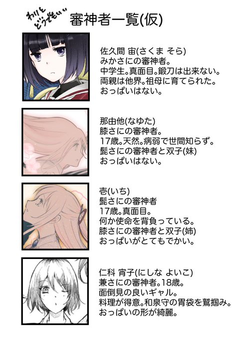 審神者の日に便乗して…この垢で出てきたことのある審神者の一覧です。過去絵をつぎはぎした酷い有様ですが…😇

名前ついてたり設定ついてたりするので苦手な人は申し訳ない 