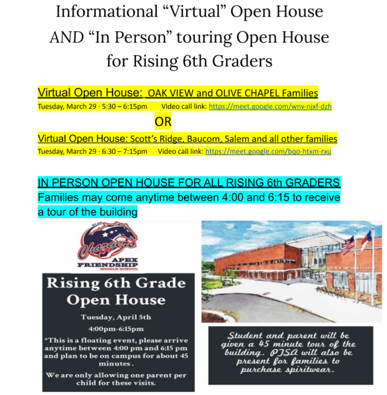 OliveChapelElem's tweet photo. Attention families of rising 6th graders heading to @AFMSChargers! @ErinKelleyMay @Coach_Arce @BeverlyLSmith1 #sailingup https://t.co/3rPHTPNeCO