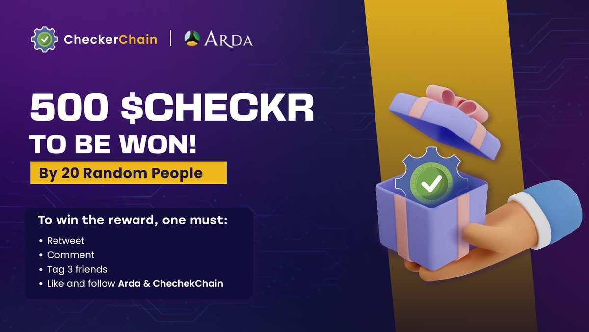 checkerchain's tweet photo. $CHECKR is on @arda_project so that our users can easily manage and track their tokens.

We are doing a giveaway of 10k $CHECKR. To participate, check this tweet ⤵️ https://t.co/uu9QqXyfbj