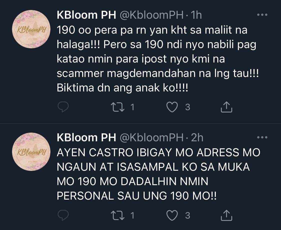 BTSAReMY07's tweet photo. Eto yung shop na palaging na-sscam ng supplier (daw) lol. Multiple account admins or persona? 🚩🚩
Tas pag singilan na sila pa galit? 🤡

Just be cautious. Their GOs are intentionally cheap to lure buyers. https://t.co/4uS7mJmb00