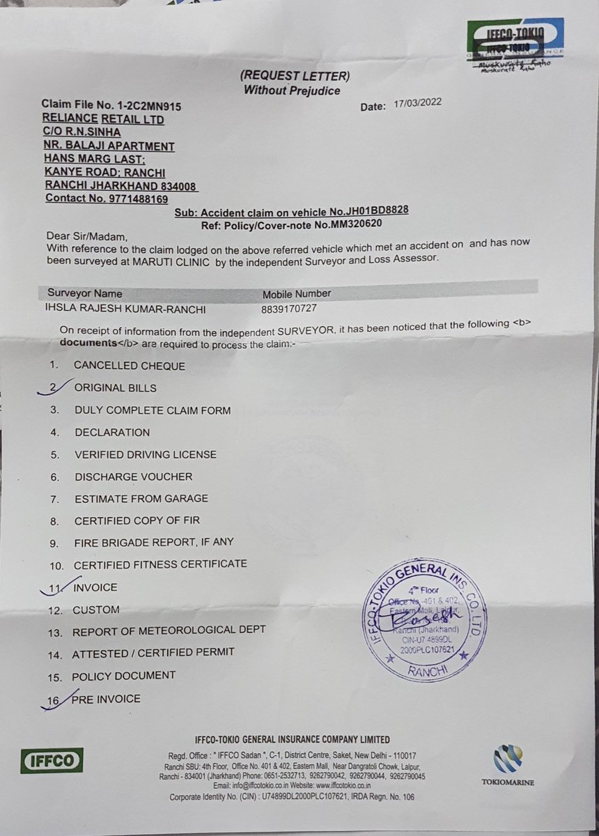 ParthoChattopa1's tweet photo. @IFFCO__TOKIO Iffco tokio ensuring customer suffering.

However was socked after receiving the letter.
1) the date of writing the letter was on 17th March, speed post done on dated 24th March at 15:26 hrs, time line given was one week.
2) letter received in dated 26th March 2022 at 13:22 hrs. https://t.co/VJN5staU3t