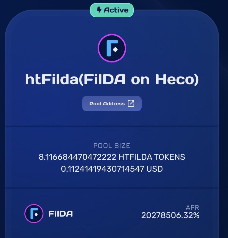FilDAFinance's tweet photo. Put your htFILDA to use before it's time to send it back to HECO
#ElastosSmartChain #ESC https://t.co/HKYEMyJsNc
