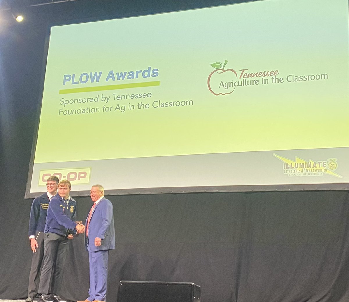 Hendersonville FFA member, Cooper Dean, crossing the stage to receive our Platinum PLOW award! <a href="/SumnerCountyCTE/">Sumner County CTE</a> <a href="/hhscommandos/">Hendersonville High</a>