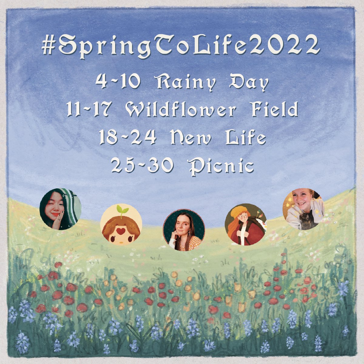 JulieK_Art's tweet photo. It's time to celebrate spring with an April drawing prompt list!🌸 My co-hosts and I are SO excited to share this with you!  We hope this inspires you to create art! 🎨 Be sure to tag #SpringtoLife2022 so we can see and share your lovely work! #drawingpromptlist #artprompts https://t.co/TLnGXhV6YQ