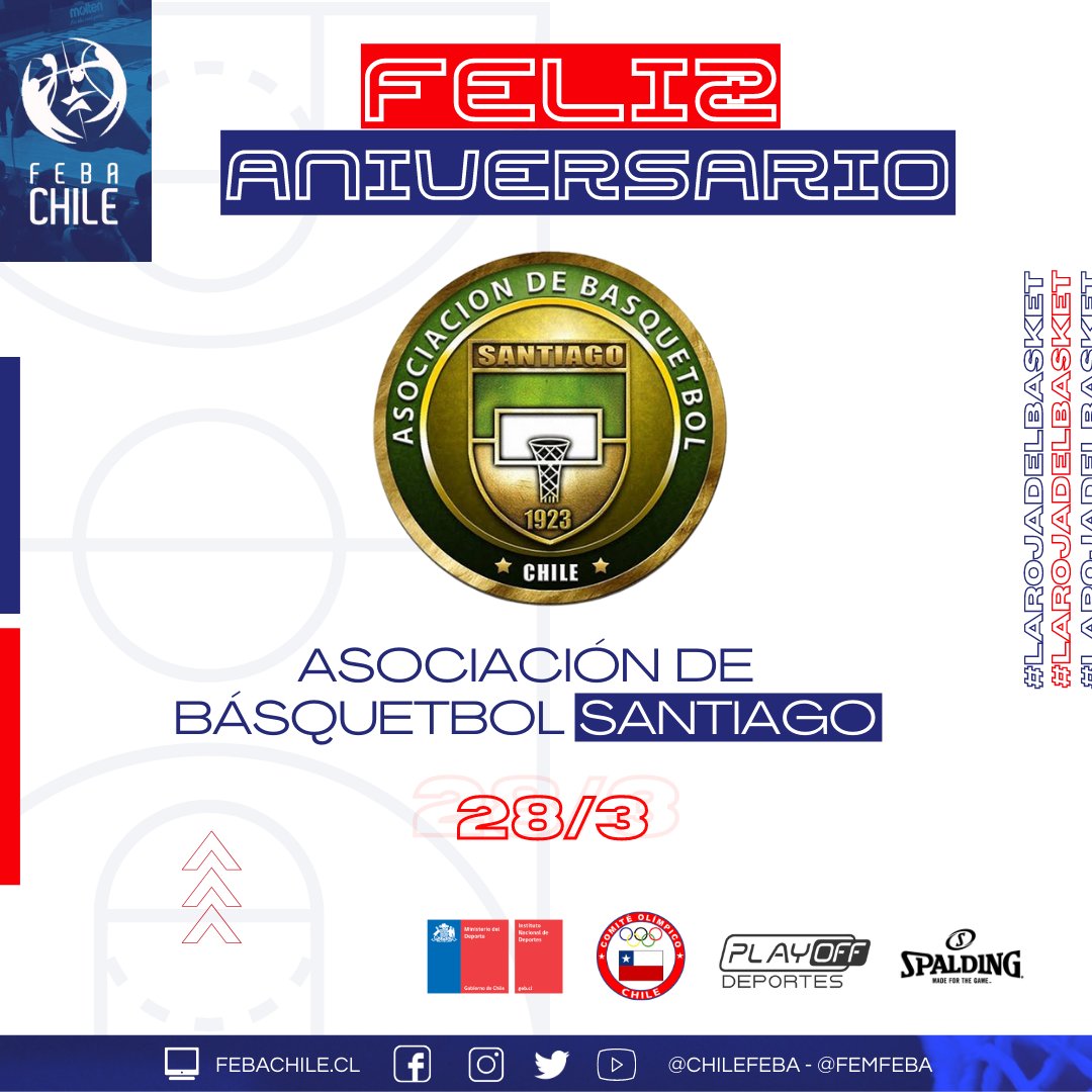 🎂 | Muchas felicidades para la 𝑨𝒔𝒐𝒄𝒊𝒂𝒄𝒊ó𝒏 𝒅𝒆 𝑩á𝒔𝒒𝒖𝒆𝒕𝒃𝒐𝒍 𝑺𝒂𝒏𝒕𝒊𝒂𝒈𝒐

Un saludo especial a todos sus integrantes en este nuevo aniversario 🎉🙌

#LaRojaDelBasket 🔴🔵