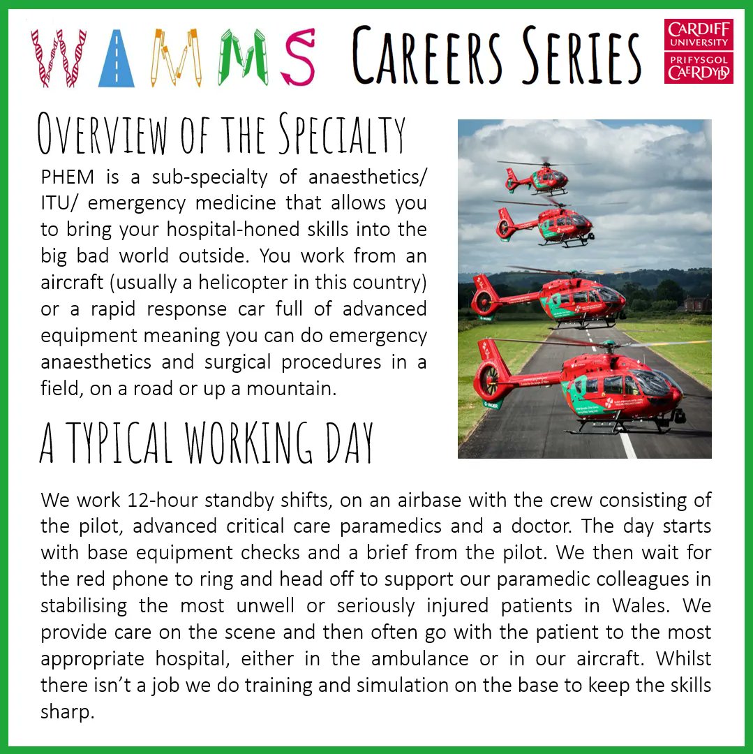 CU_WAMMS's tweet photo. Ever watched programmes like Helicopter ER and wondered if one day that could be you? 🚁 Hear all about Pre-Hospital Emergency Medicine (PHEM) from Dr Nathan Littley⬇️🚁🩺🏴 @air_ambulance @EmrtsWales #medicine #careers #wideningparticipation #cuwamms https://t.co/vHVtSs3Lrl
