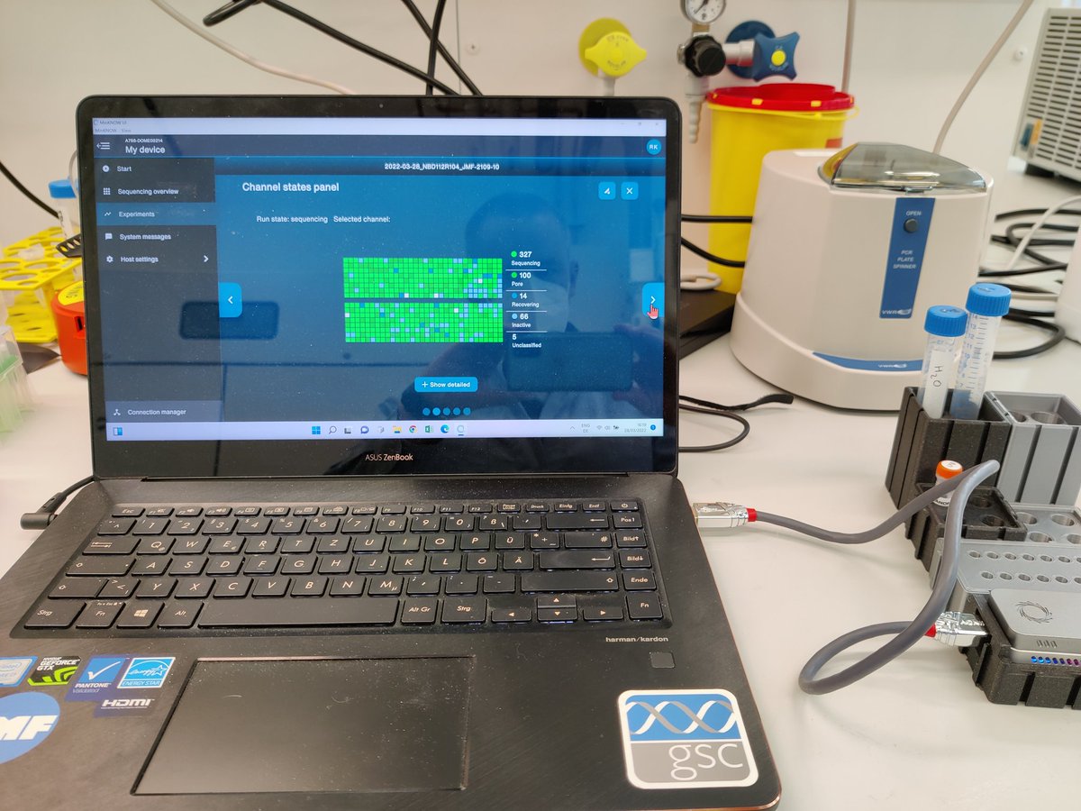 Picking read size and running adaptive sampling directly in <a href="/nanopore/">Oxford Nanopore</a> minknow is now available 🎉😁 #SQK-NBD112-24 prep of  pure cultures. Looking forward to a RBK version for faster prep.