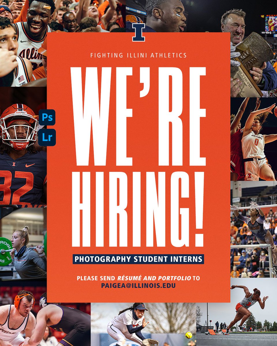 𝐏𝐡𝐨𝐭𝐨 𝐈𝐧𝐭𝐞𝐫𝐧𝐬 📸
-Photograph various home sporting events
-Photograph practices for Olympic sports, I FUND functions, photoshoots &amp; auxiliary events
-Edit &amp; tag photos after each event
-15 to 20 hrs/week

#Illini