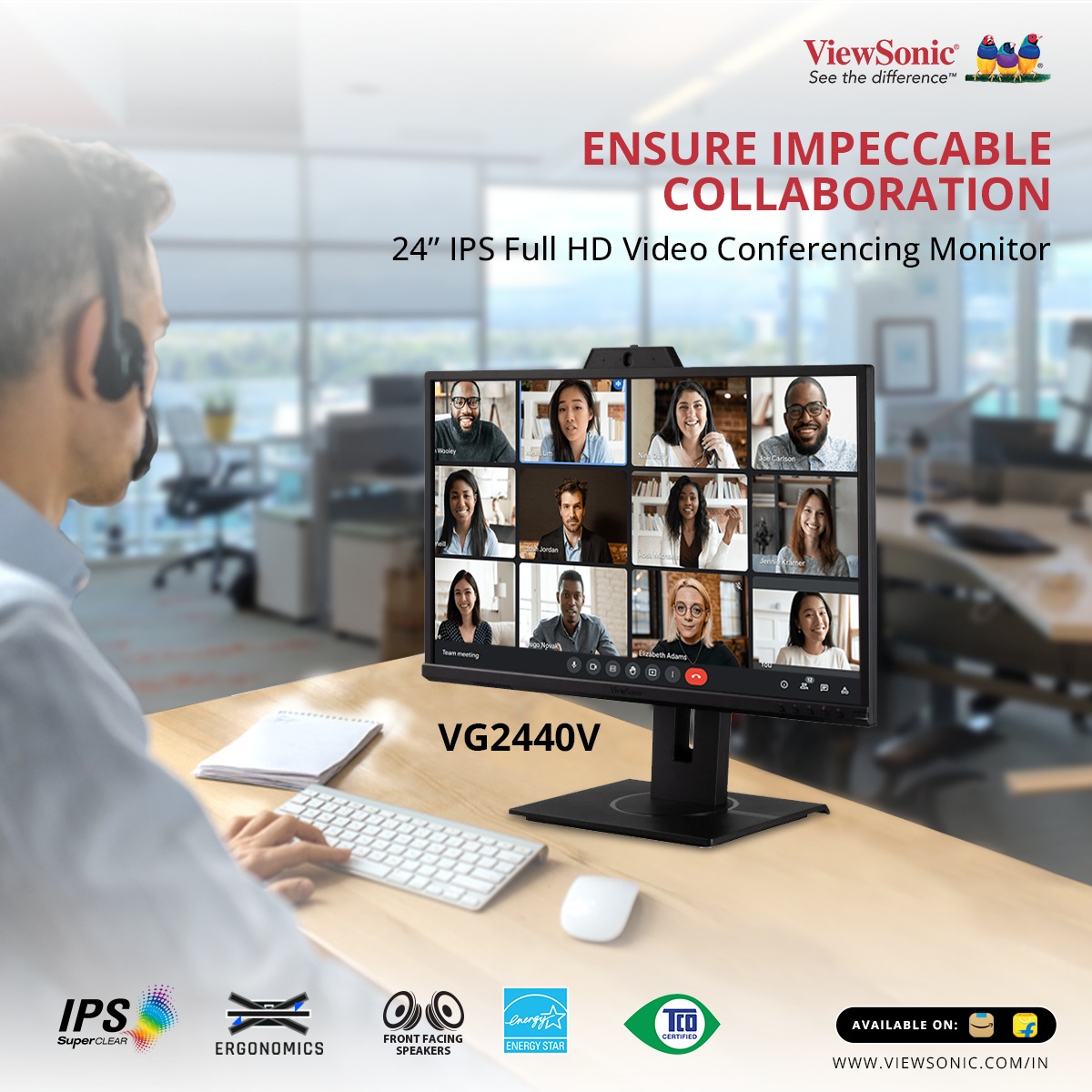 ViewSonic India on Twitter "Full HD video conferencing monitor