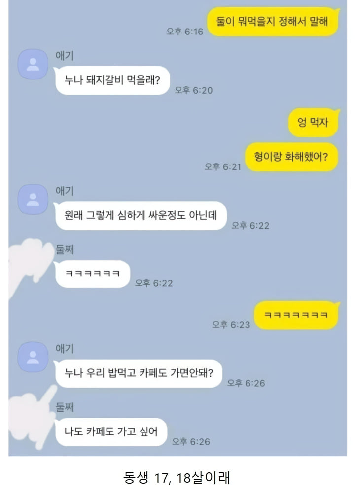 싸운 동생들 화해시키는 방법

아 너무 훈훈하고 귀엽다... ㅠㅠㅠ