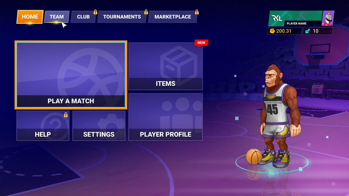 Another week begins in the RKL 🏀

Today, we’ve been taking a look at our in-game menu system 👀

Pick up a ball and play, manage your Kong, discover Clubs. This is the start of your journey. 🚀

As usual, comment below along with your feedback ⬇️
