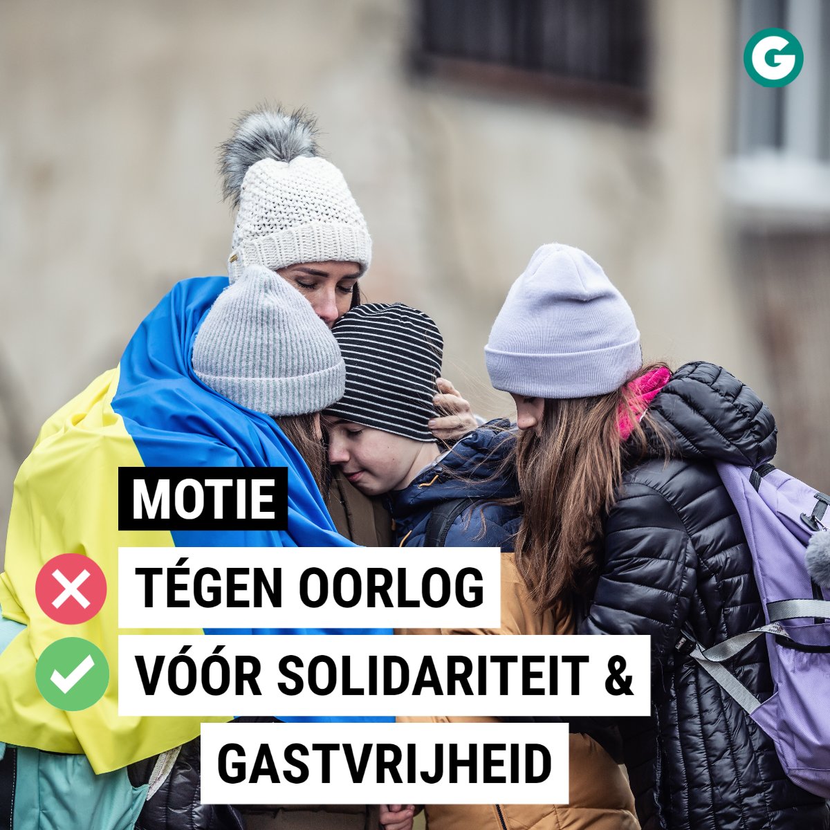 Groen_Gent's tweet photo. Gemeenteraad Gent veroordeelt invasie van Oekraïne unaniem 
TEGEN oorlog
VOOR solidariteit en gastvrijheid 
Lees meer over de Gentse solidariteit: https://t.co/AbMDnpEVZL
#StandWithUkraine #UnitedForPeace #refugees #GeenMensenOpStraat #Oekraïne https://t.co/87QFx7qqIr