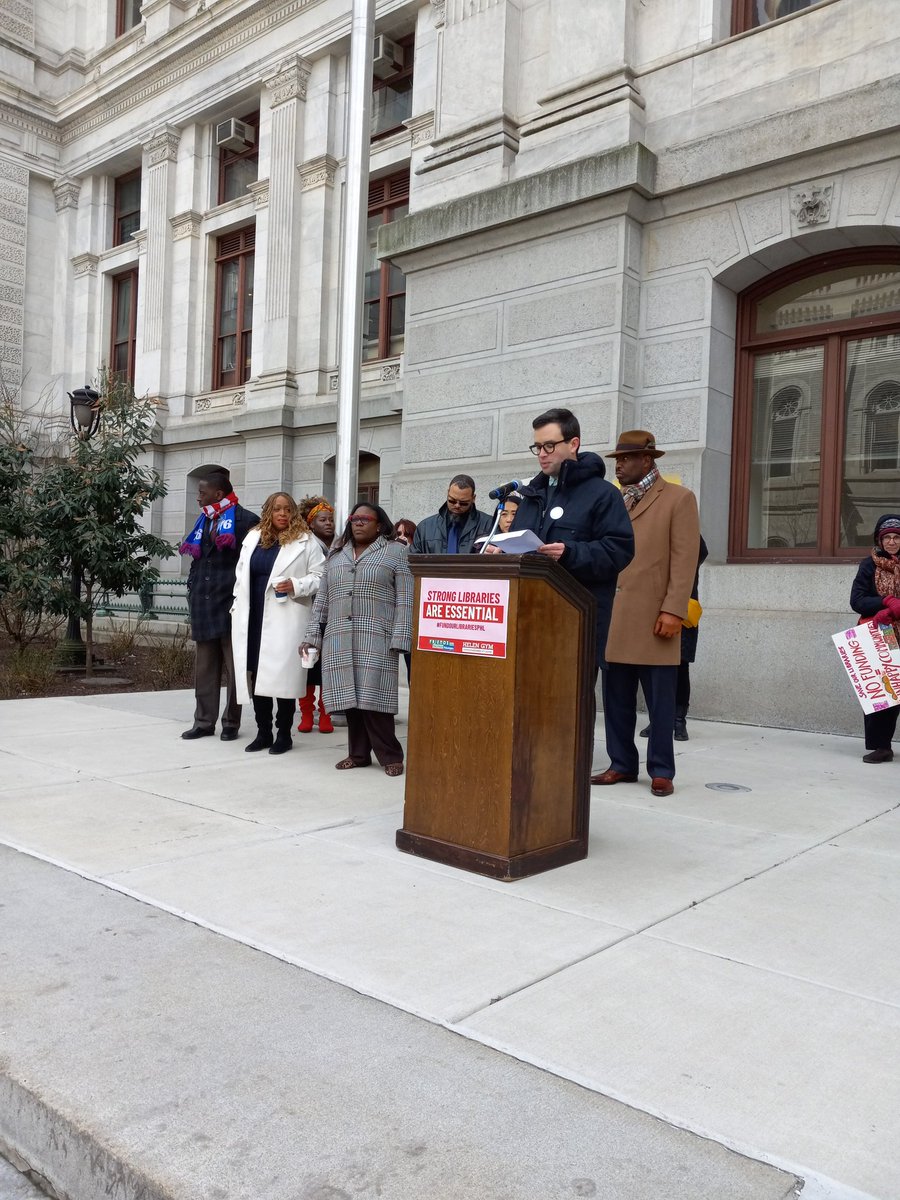 FreeLibFriends's tweet photo. "Children are walking up to libraries and finding them closed during the highest spike in gun violence our city has ever seen. It's unacceptable and it's preventable. We call on @PhillyMayor to #fundourlibrariesPHL" @afscmeDC47 Adam Feldman, library worker in Center City https://t.co/XFkid7vBwP