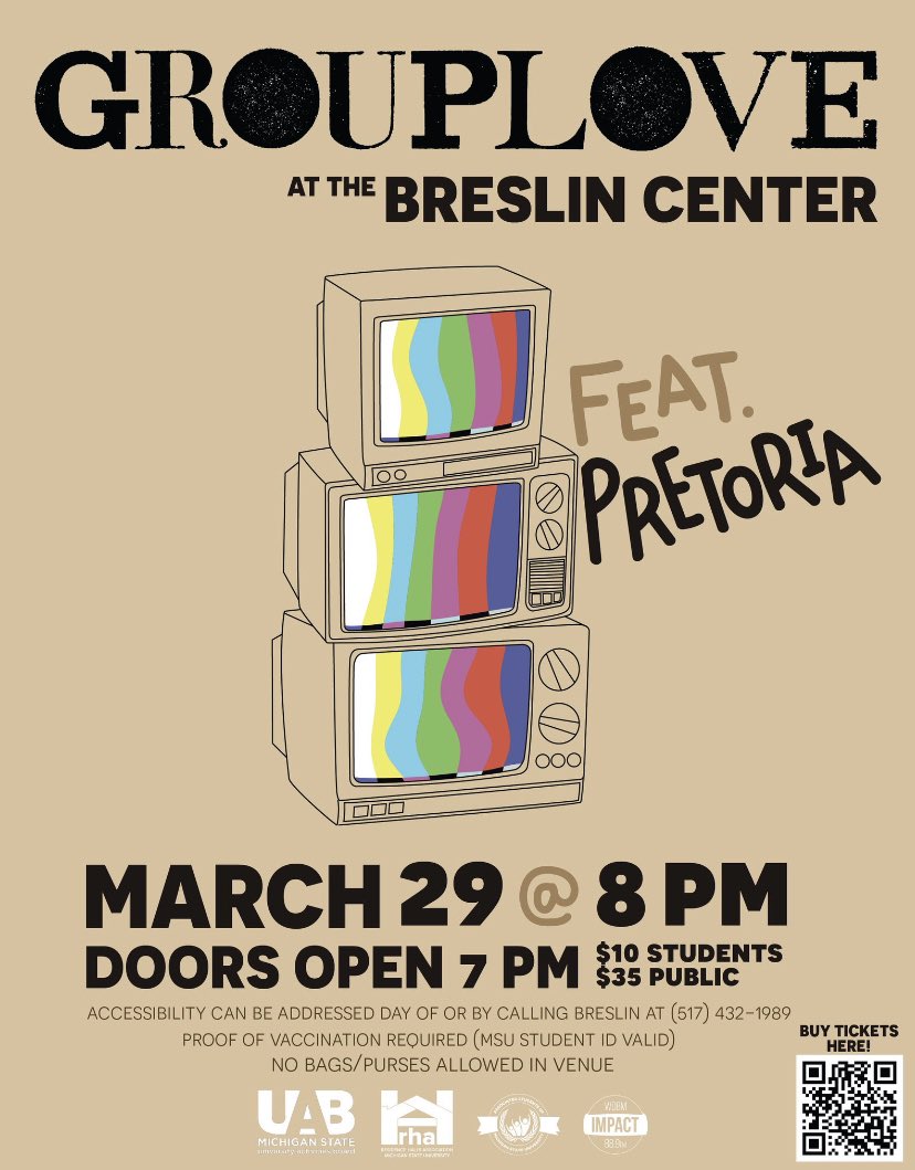 AMson89_wdbm's tweet photo. Join @tayhaelterman and @LukeSloan_7 tomorrow at 6:30 p.m. on @WDBM for a special edition of the show at the Breslin Center.

Tay and Luke will be broadcasting live from near the Gilbert Pavilion to get you ready for Grouplove &amp; Pretoria at 8 p.m. https://t.co/8Nc38bVuVa