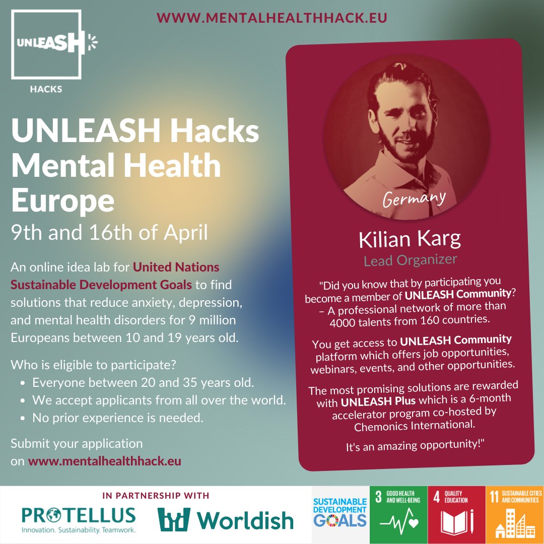 WOOW! Participants from more than 50 countires signed up for our #MentalHealthHack. We now extended the signup deadline for participants living in Europe with a background in #psychology and #health.

<a href="/UNLEASHlab/">UNLEASH</a>  #UNLEASHHacks #mentalhealth #UNLEASHhack_MHEurope
