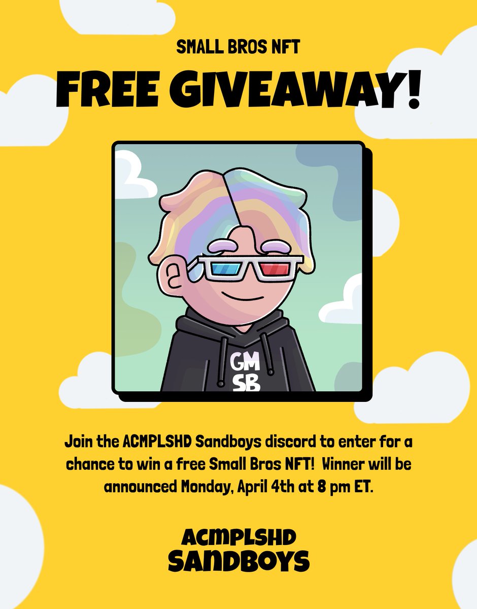 sandboysNFT's tweet photo. we do it all for our community - this is only the beginning!! 👀

so far we've given away a @thesunniesnft @TurtleTownNFT and now we're giving away a @SmallBrosNFT, it's simple!

✔ Like + Retweet
✔ Tag your Friends 
✔ Join our Discord 
✔ Hit the 🎉

https://t.co/HOFYCgOQc3 https://t.co/ooULNpEg5h
