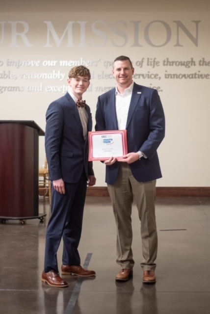 Congratulations Karter Caves! He won the OEC Youth Tour competition which includes a week long all expenses paid educational trip to Washington, D.C.. Karter is one of four students selected by OEC and will be one of 70 students representing the Oklahoma delegation this summer.